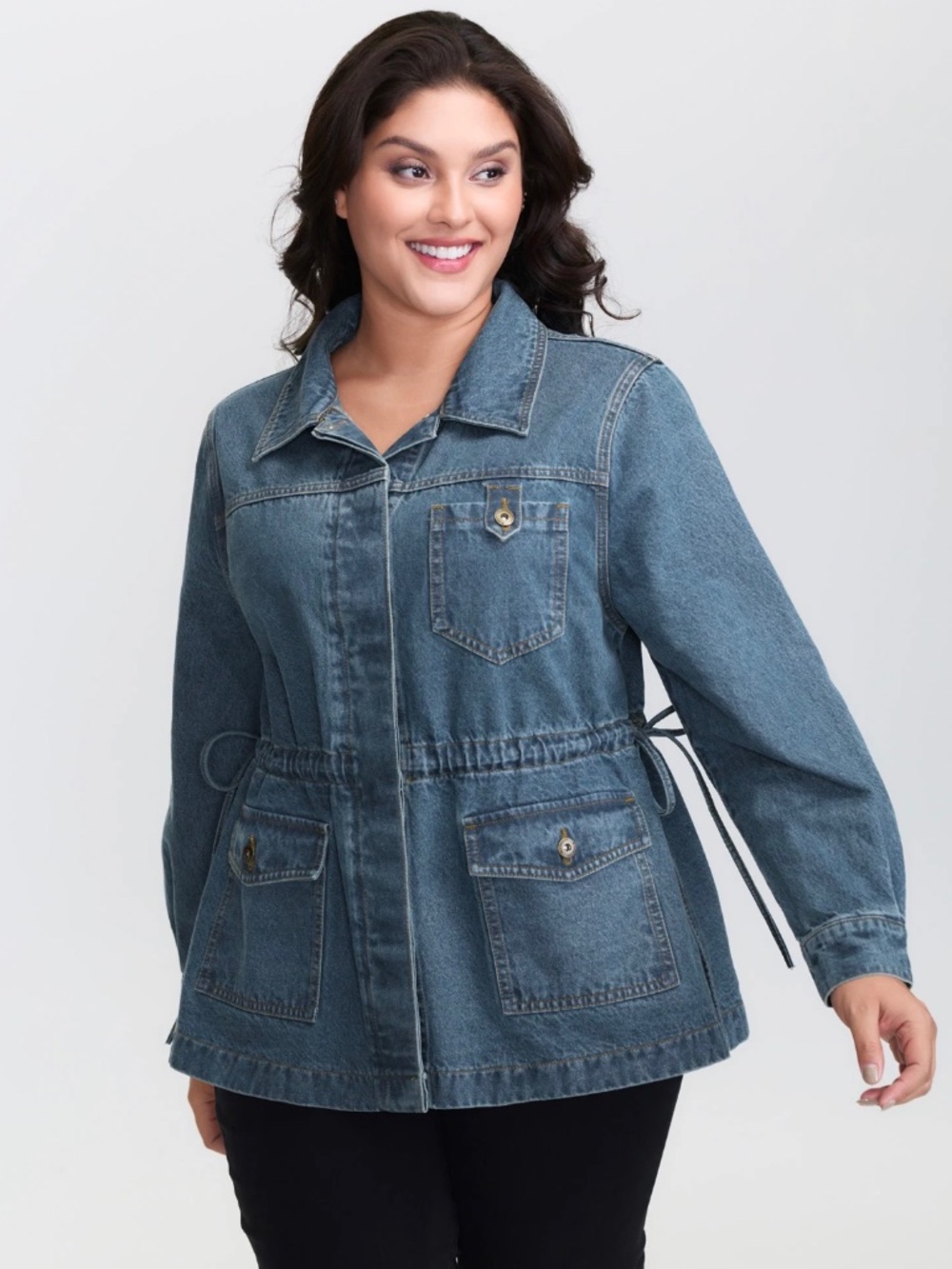 Women's BloomChic Adjustable Waist Drawstring Color:Blue Vintage Denim  Size 28